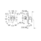 Смеситель для душа GROHE BauEdge в комплекте с монтажной частью, хром (29040000)