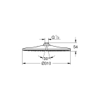 Верхний душ GROHE Rainshower 310 Mono, 9,5 л/мин, 1 режим, белая луна (26561LS0)