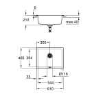 Мойка GROHE K700U с одной чашей, 610 x 460 мм, серый гранит (31655AT0)