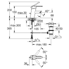 Смеситель для раковины GROHE Feel с донным клапаном, хром (32557000)