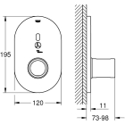 Внешняя часть термостата для душа GROHE Eurosmart Cosmopolitan E Special инфракрасный, хром (36456000)