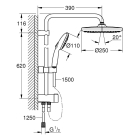 Душевая система GROHE Tempesta System 250 Flex с переключателем потоков, черный (269802431)