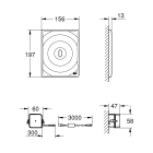 Панель смыва для унитаза GROHE Tectron Surf, 1 режим, хром (38699001)