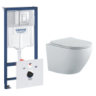 Комплект инсталляции GROHE Rapid SL 38775001 с унитазом Aquatek ЕВРОПА AQ1901-MW и сиденьем с микролифтом (NW0265)