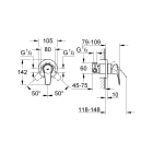 Смеситель для душа GROHE BauFlow скрытого монтажа, в комплекте с монтажной частью, хром (29046000)