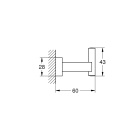 Крючок для банного халата GROHE Essentials Cube, темный графит матовый (40511AL1)