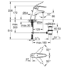 Смеситель для раковины GROHE Euroeco Special с донным клапаном, хром (32766000)