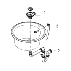 Мойка GROHE K200 с одной чашей, 51 см, черный гранит (31656AP0)