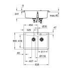 Мойка GROHE K700 с двумя чашами, 838 x 559 мм, серый гранит (31657AT0)