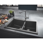 Мойка GROHE K700 с двумя чашами, 838 x 559 мм, серый гранит (31657AT0)