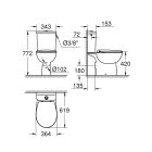 Готовый комплект напольного унитаза GROHE Bau Ceramic, альпин-белый (39496000)