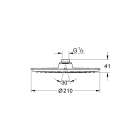Верхний душ GROHE Rainshower Cosmopolitan 210, 9,5 л/мин, 1 режим, хром (28373000)