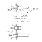 Внешняя часть смесителя для раковины GROHE Eurosmart на 2 отверстия, S-Size, хром (29337003)