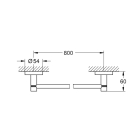 Держатель для банного полотенца GROHE Essentials 800 мм, темный графит матовый (40386AL1)