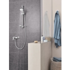 Душевой гарнитур GROHE Tempesta 100 с мыльницей, 2 режима струи, душевая штанга 600 мм, 5,7 л/мин, хром/белый (27926001)