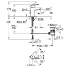 Смеситель для раковины GROHE BauLoop с донным клапаном, хром (23335000)