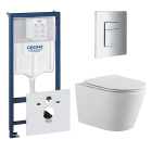 Комплект инсталляции GROHE 38775001 с унитазом Aquatek ВЕГА и сиденьем с микролифтом (NW0190)