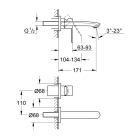Внешняя часть смесителя для раковины GROHE Eurostyle Cosmopolitan, S-Size, хром (19571002)