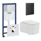 Комплект инсталляции GROHE Solido 38811KF0 с унитазом Aquatek КВАДРО AQ1515T-00 и сиденьем с микролифтом (NW0340)