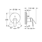 Внешняя часть смесителя для ванны GROHE Eurosmart, хром (24043003)