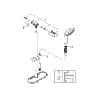 Душевой гарнитур GROHE Tempesta 100 с мыльницей, 2 режима струи, душевая штанга 600 мм, 5,7 л/мин, хром/белый (27926001)