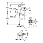 Смеситель для раковины GROHE Eurostyle, S-size, хром (23929003)