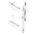 Душевой гарнитур GROHE SPA Euphoria Cube+ Stick, 1 режим струи, душевая штанга 600 мм, 9,5 л/мин, хром (27891000)