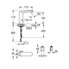 Смеситель для раковины GROHE Eurosmart Cosmopolitan E инфракрасный, L-size, хром (36422000)