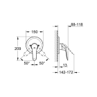 Внешняя часть смесителя для душа GROHE Euroeco Special, хром (32784000)