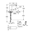 Кран для раковины GROHE Eurosmart Cosmopolitan E инфракрасный, без функции смешивания, хром (36439000)