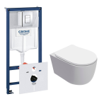 Комплект инсталляции GROHE Rapid SL 38775001 с унитазом AQUAme AQM2012 и сиденьем с микролифтом, смыв Quiet (NW0315)