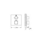 Внешняя часть термостата для душа GROHE Grohtherm Cube на 2 потребителя, темный графит матовый (24154AL0)