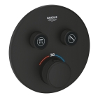 Внешняя часть термостата для ванны и душа GROHE Grohtherm SmartControl на 2 потребителя, круглая, фантомный черный (29507KF0)