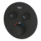 Внешняя часть термостата для ванны и душа GROHE Grohtherm SmartControl на 2 потребителя, круглая, фантомный черный (29507KF0)
