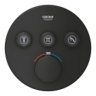 Внешняя часть термостата для ванны и душа GROHE Grohtherm SmartControl на 3 потребителя, фантомный черный (29508KF0)