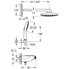 Душевая система GROHE Rainshower SmartControl 360 MONO с термостатическим смесителем, без встраиваемой части, хром (26446000)