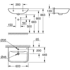 Раковина подвесная GROHE Bau Edge 60 см, альпин-белый (39808000)