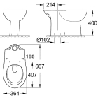 Унитаз напольный безободковый GROHE Bau Ceramic с бачком и сиденьем c микролифтом (NW0076)