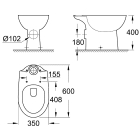 Унитаз напольный GROHE Bau Ceramic с бачком и сиденьем с микролифтом (NW0077)