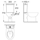 Унитаз напольный GROHE Bau Ceramic с бачком и сиденьем с микролифтом (NW0077)