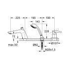 Смеситель для ванны GROHE Tenso однорычажный на 3 отверстия , хром (19153000)