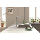 Смеситель для кухни GROHE Blue Pure Minta c вытяжным изливом и фильтрацией, суперсталь (30590DC0)