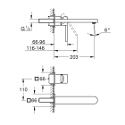 Внешняя часть смесителя для раковины GROHE Plus, L-Size, хром (29306003)