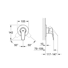 Внешняя часть смесителя для душа встраиваемый GROHE BauFlow, хром (19585000)