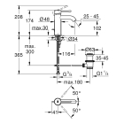 Смеситель для раковины GROHE Essence с донным клапаном, S-size, хром (24171001)