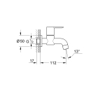 Кран для раковины GROHE BauEdge, без функции смешивания, хром (20238000)