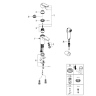 Смеситель для раковины GROHE Get с цепочкой и гигиеническим душем, хром (23238000)