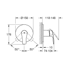 Внешняя часть смесителя для душа GROHE Eurosmart, хром (24042003)