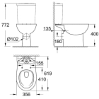 Унитаз напольный GROHE Bau Ceramic с бачком и сиденьем c микролифтом (NW0079)