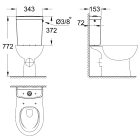 Унитаз напольный GROHE Bau Ceramic с бачком и сиденьем c микролифтом (NW0079)